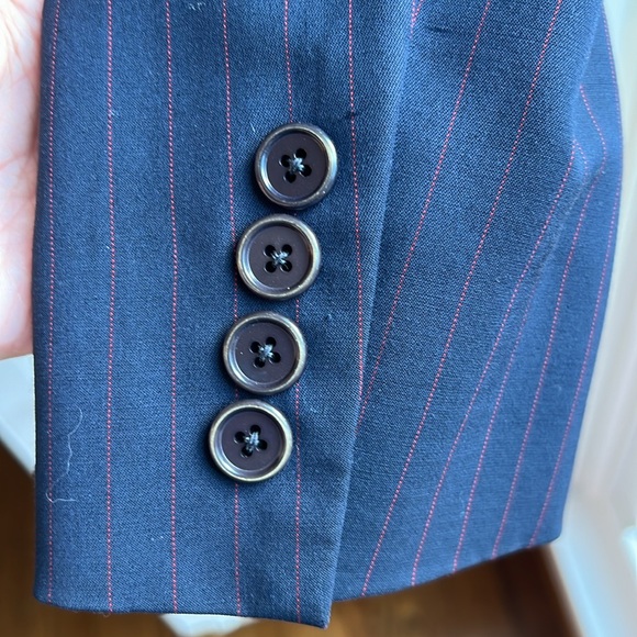 Vintage Ralph by Ralph Lauren Pinstripe Double Breasted Wool Rayon Blazer 4 - Picture 6 of 10